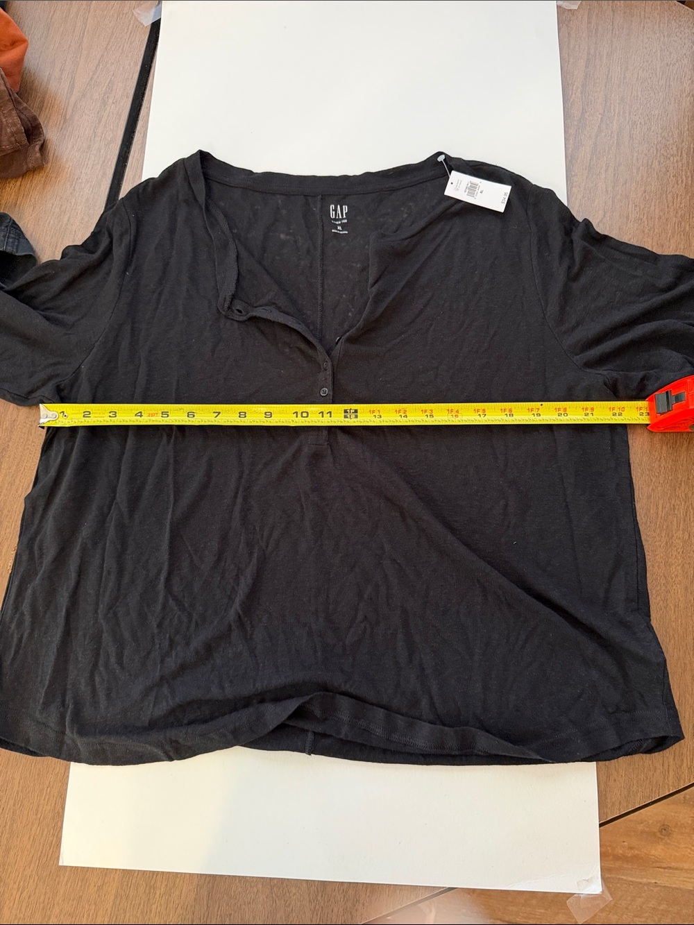 GAP Black Short Sleeve Henley Top